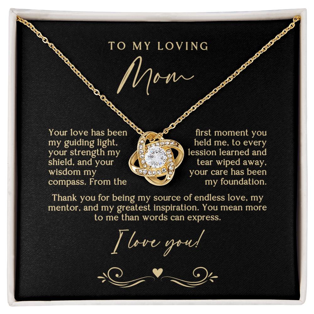 Black and Gold Endless Love Mom Necklace