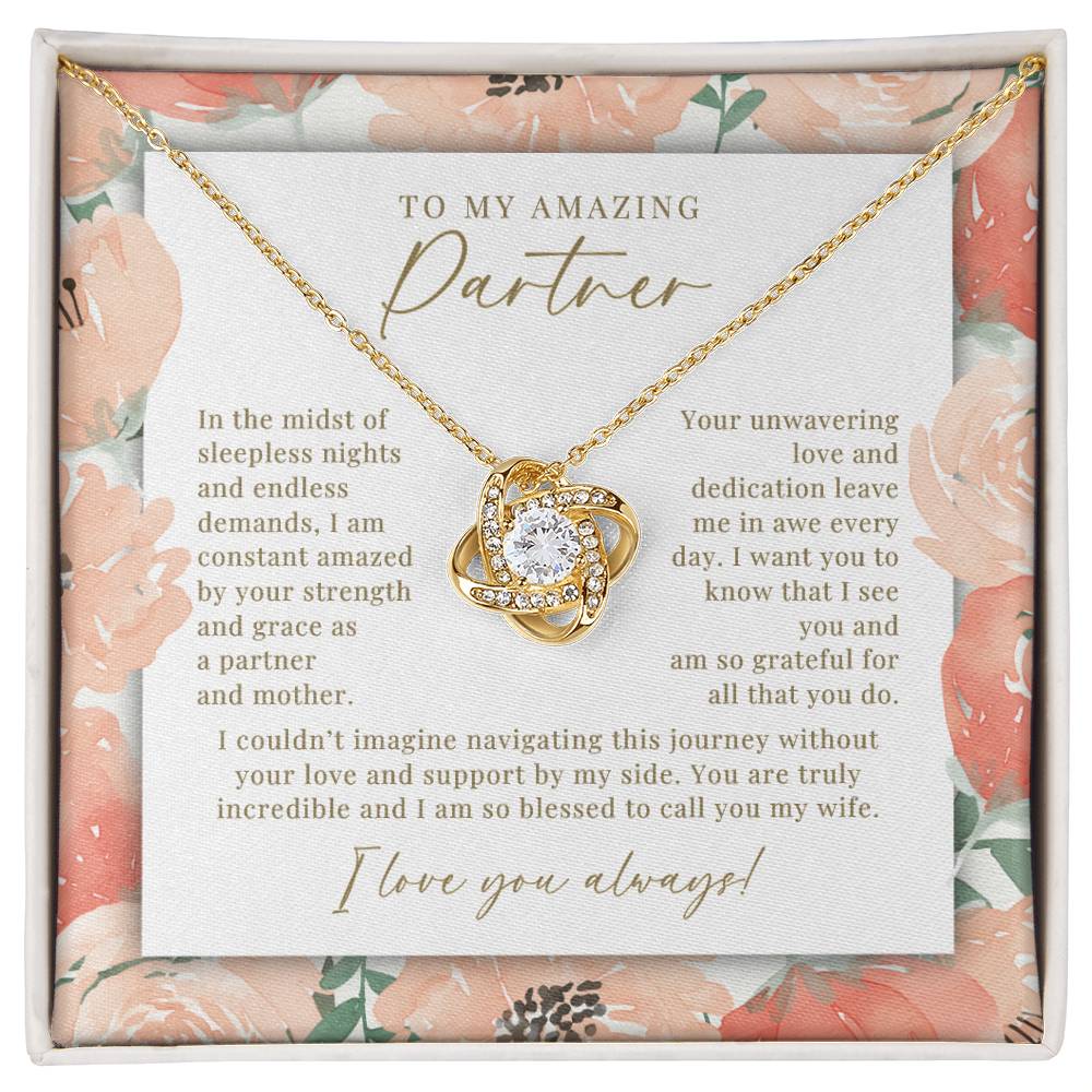 Peach Floral Partner & Mother Necklace