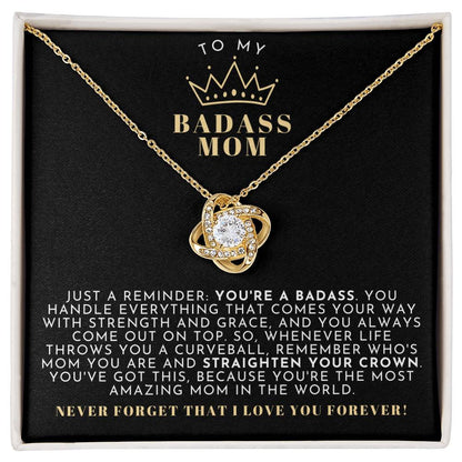 Black & Gold Badass Mom Necklace