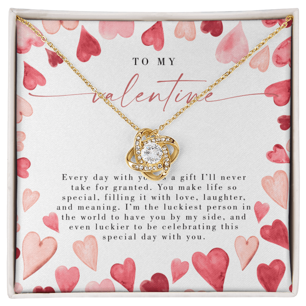 Watercolor Heart To My Valentine - Valentine's Day Necklace