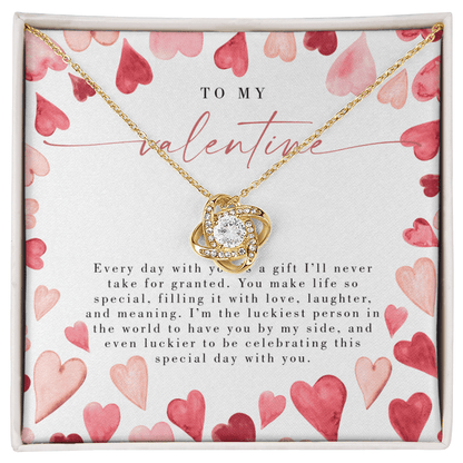 Watercolor Heart To My Valentine - Valentine's Day Necklace