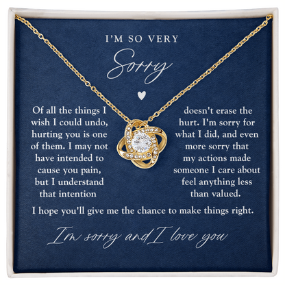 I'm Sorry Apology Necklace | Never Meant To Hurt You Navy