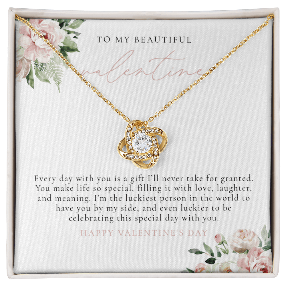 Blush Floral To My Valentine - Valentine's Day Necklace