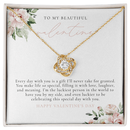 Blush Floral To My Valentine - Valentine's Day Necklace