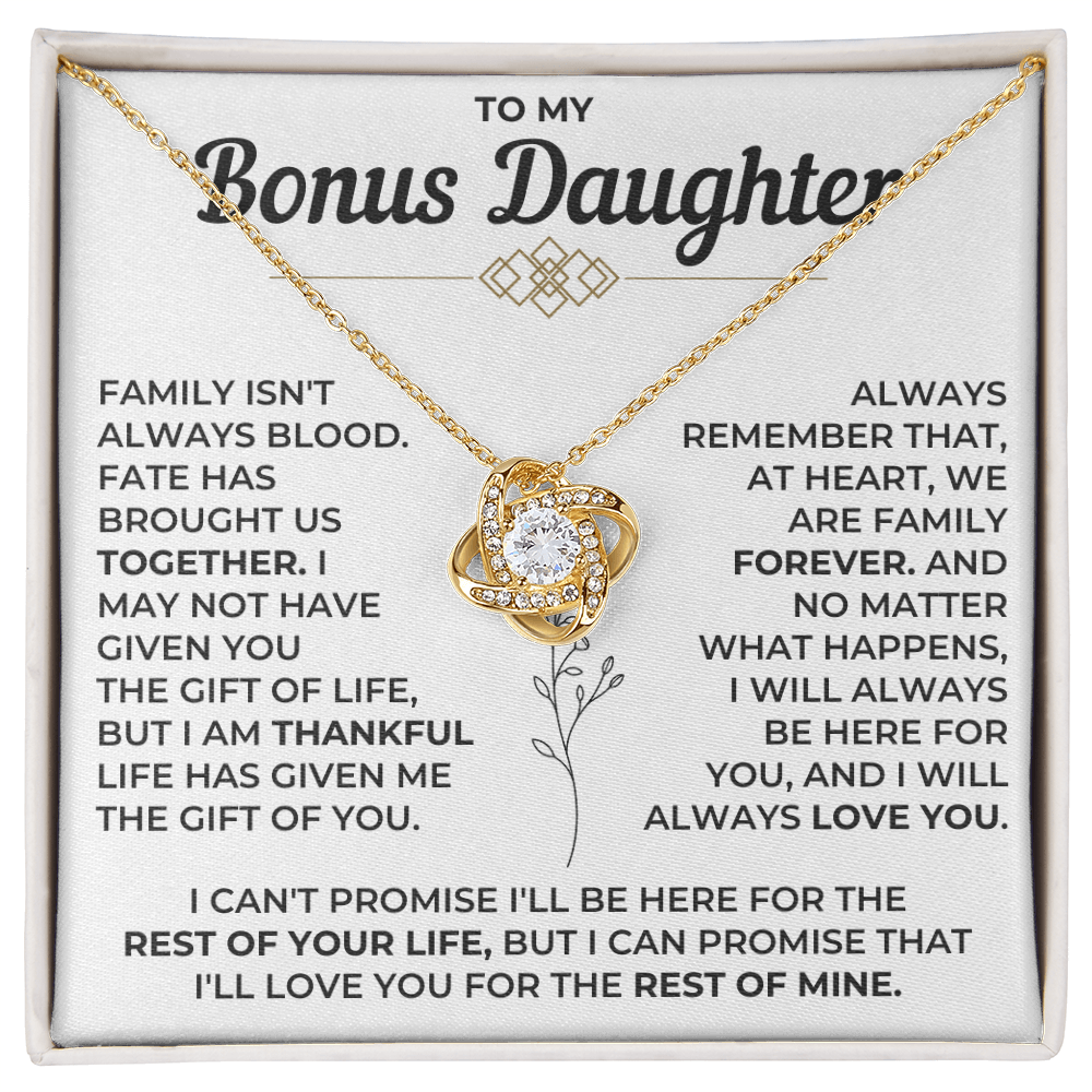 To My Bonus Daughter - Love Knot Necklace