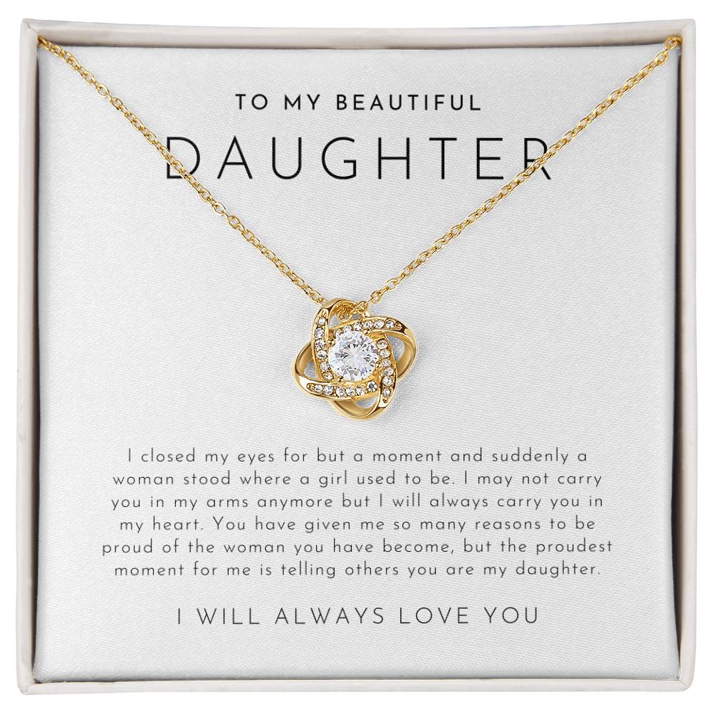 To My Beautiful Daughter (I Closed My Eyes) Necklace