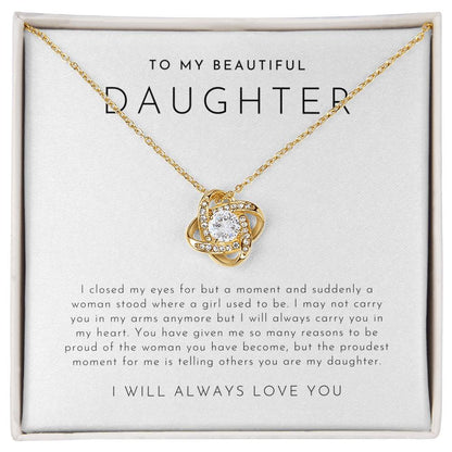 To My Beautiful Daughter (I Closed My Eyes) Necklace