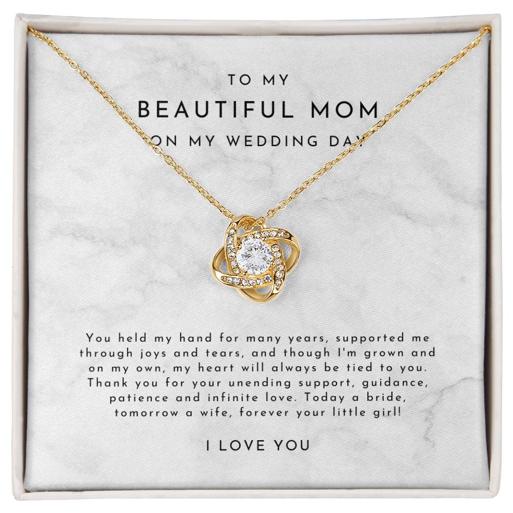 Mother Of The Bride Gift (You Held My Hand) Love Knot Necklace