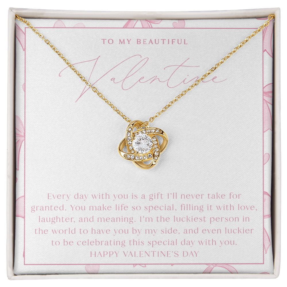 Pink Bow To My Valentine - Valentine's Day Necklace