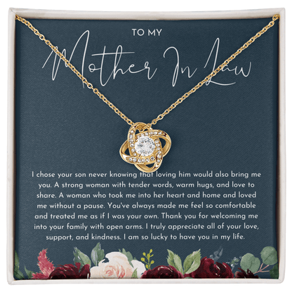To My Mother In Law - Love Knot Necklace