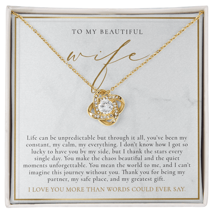 Gold & Marble To My Wife Necklace