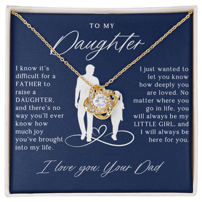 To My Daughter From Dad - Love Knot Necklace