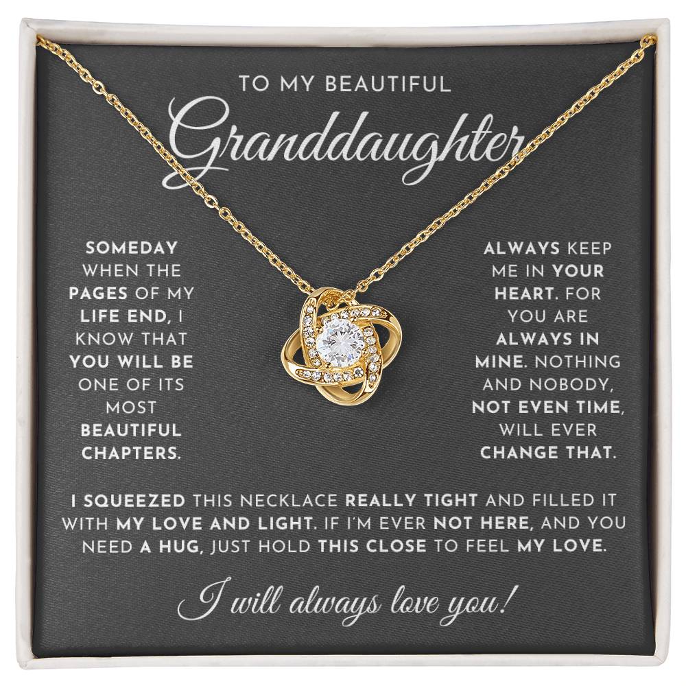 To My Beautiful Granddaughter - Love Knot Necklace