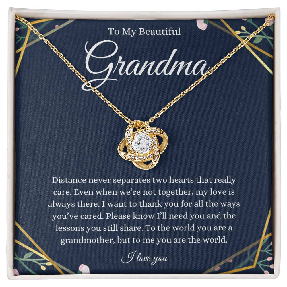 To My Beautiful Grandma Love Knot Necklace