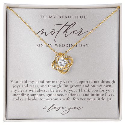 Mother Of The Bride Love Knot Necklace | Elegant Pearlescence