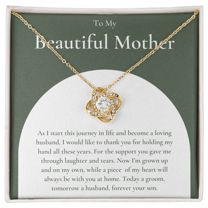 Mother Of The Groom Gift From Son - Love Knot Necklace