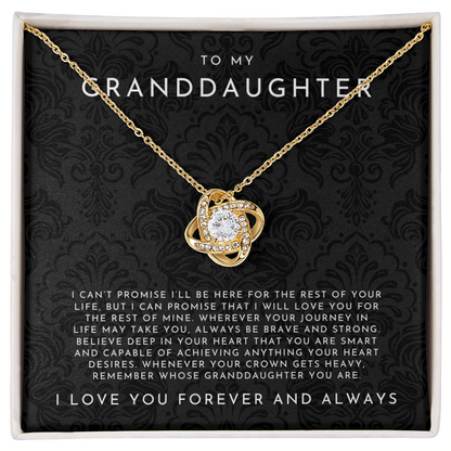 To My Granddaughter - Love Knot Necklace
