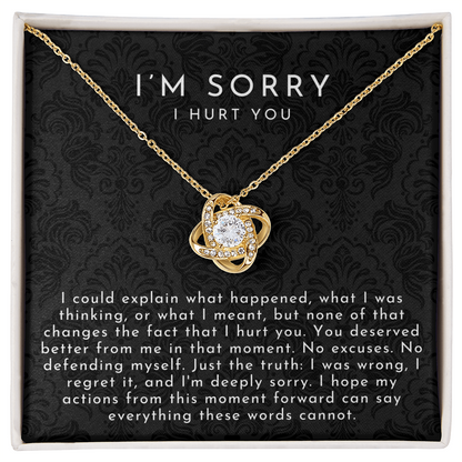 I'm Sorry Apology Necklace | No Excuses Black Lace