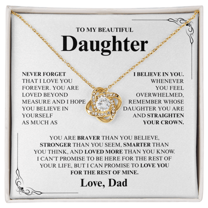 To My Daughter Necklace From Dad (Never Forget)