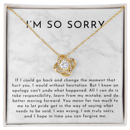 I'm So Sorry Apology Necklace | If I Could Take It Back Marble