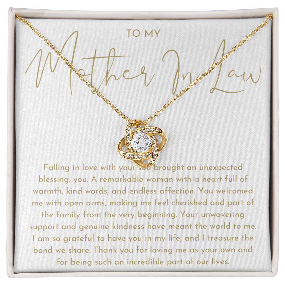 Mother In Law Gift (Falling In Love With Your Son) Love Knot Necklace - Heartfelt Collection