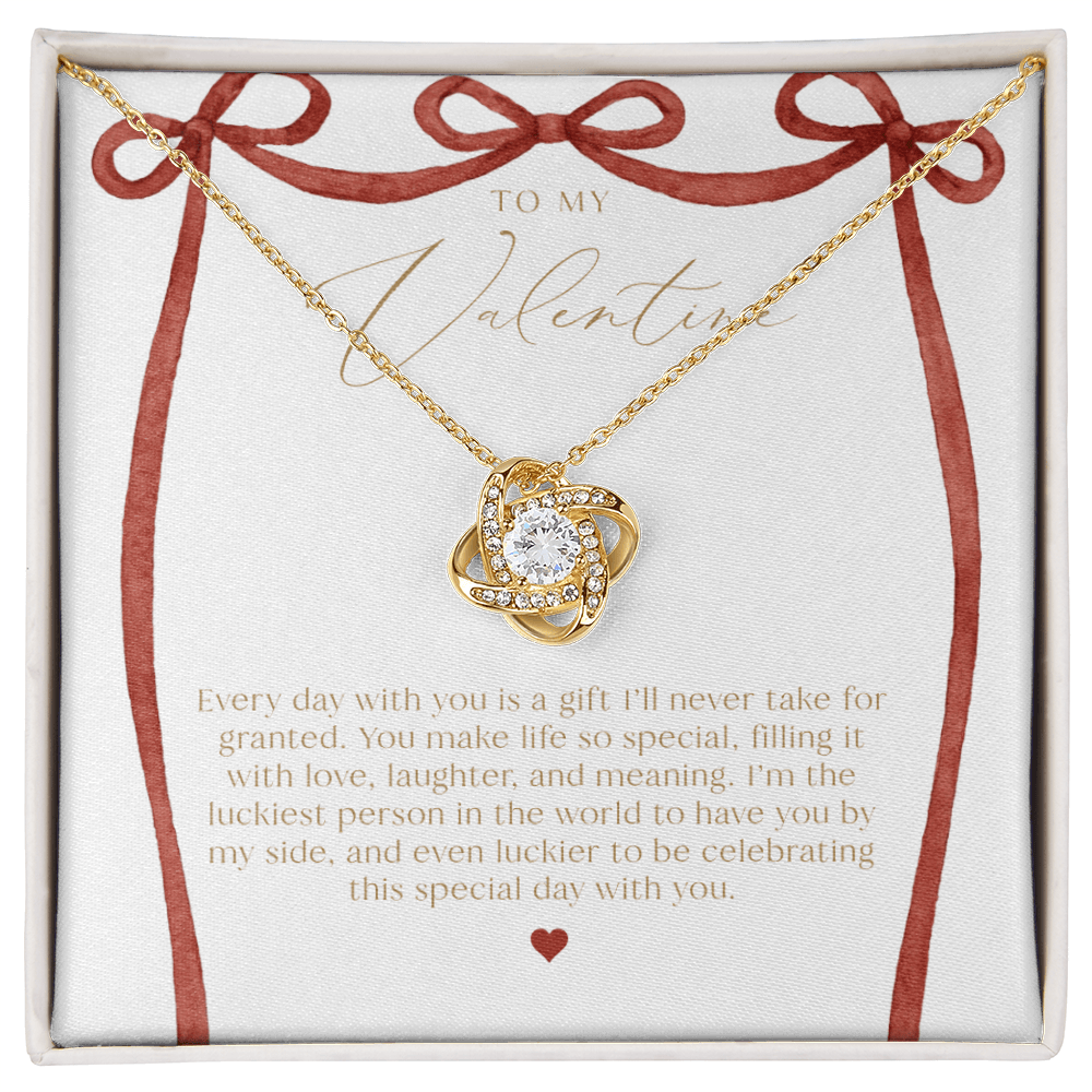 Red Bow To My Valentine - Valentine's Day Necklace