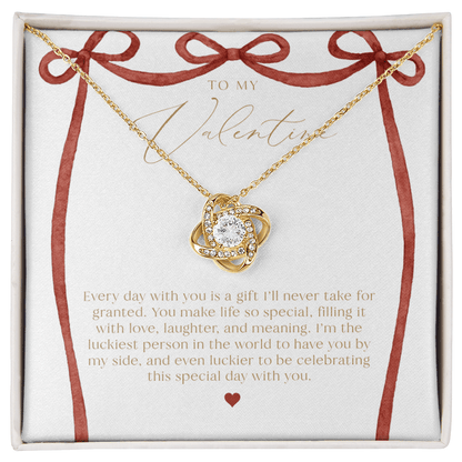 Red Bow To My Valentine - Valentine's Day Necklace