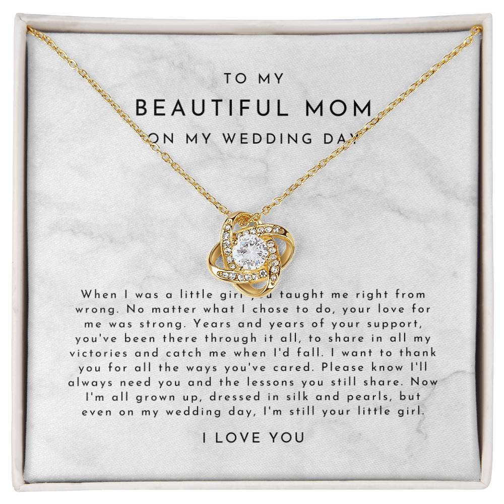 Mother Of The Bride Gift (When I Was A Little Girl) Love Knot Necklace - Timeless Marble Collection