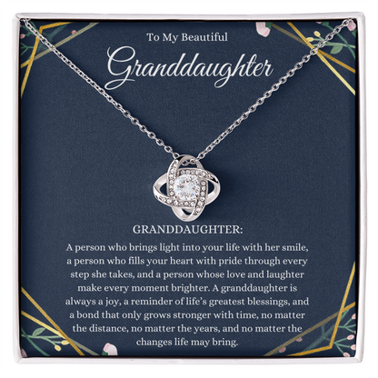 To My Granddaughter Definition Necklace