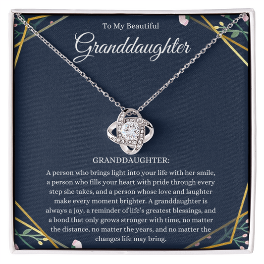 To My Granddaughter Definition Necklace