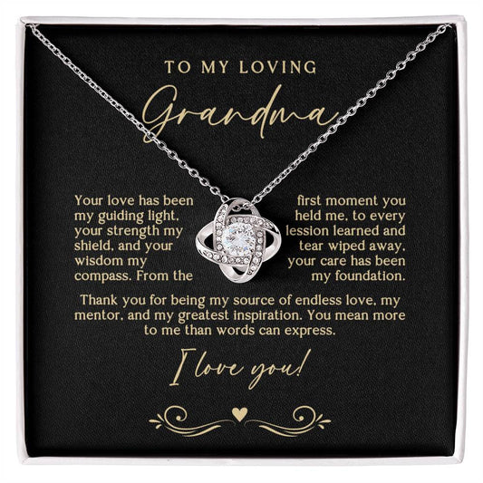 Black and Gold Endless Love Grandma Necklace