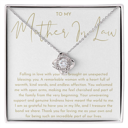 Mother In Law Gift (Falling In Love With Your Son) Love Knot Necklace - Heartfelt Collection