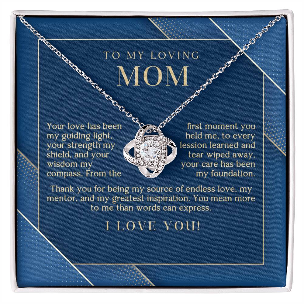 Navy and Gold Endless Love Mom Necklace