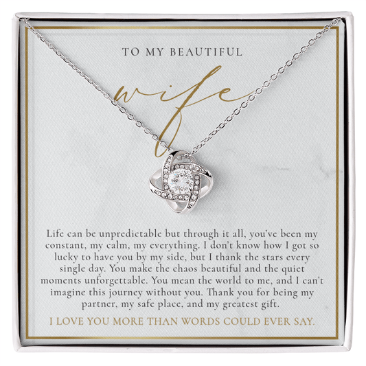 Gold & Marble To My Wife Necklace