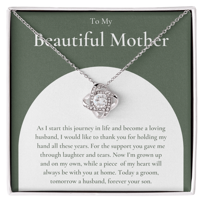 Mother Of The Groom Gift From Son - Love Knot Necklace