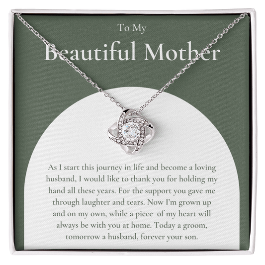 Mother Of The Groom Gift From Son - Love Knot Necklace