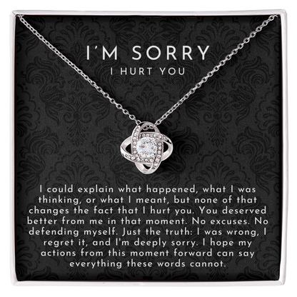 I'm Sorry Apology Necklace | No Excuses Black Lace