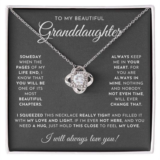 To My Beautiful Granddaughter - Love Knot Necklace