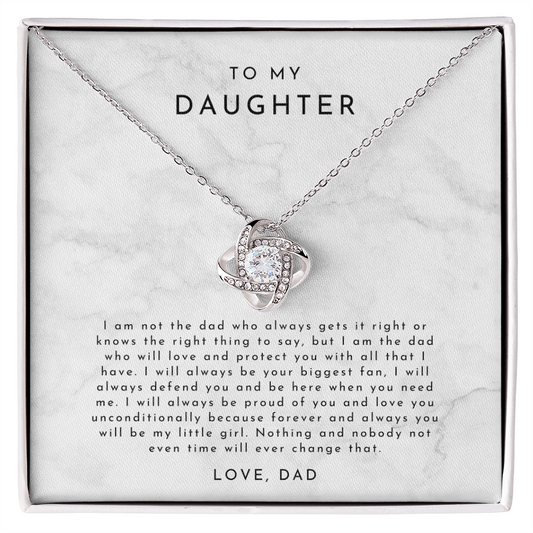 Daughter Gift From Dad - Love Knot Necklace