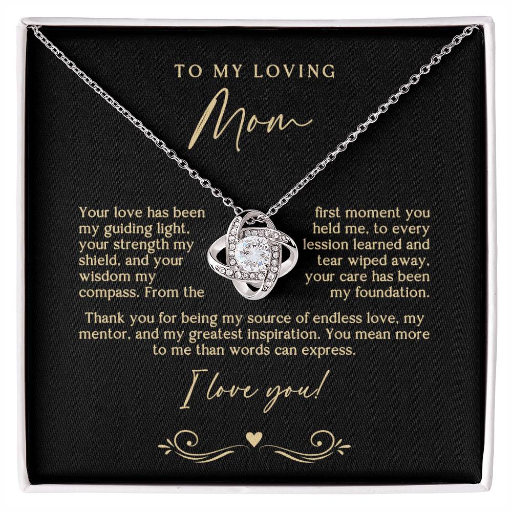 Black and Gold Endless Love Mom Necklace