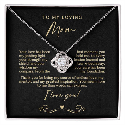 Black and Gold Endless Love Mom Necklace