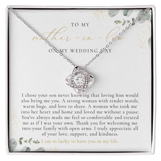 To My Mother In Law Necklace - Greenery Wedding Gift