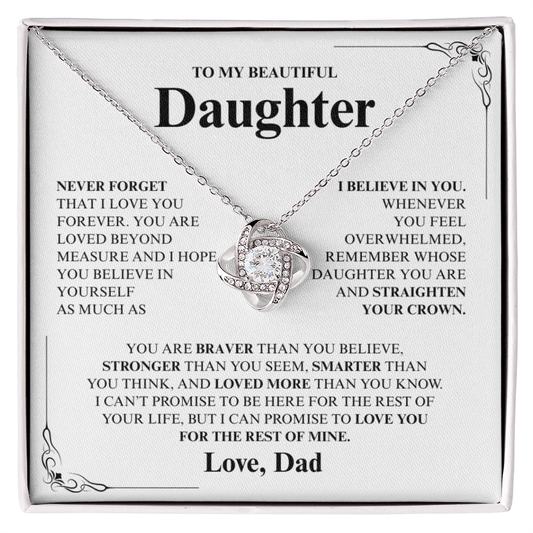 To My Daughter Necklace From Dad (Never Forget)