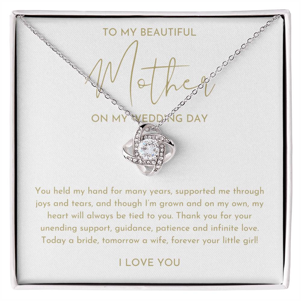 Mother Of The Bride Gift (You Held My Hand) Love Knot Necklace - Heartfelt Collection