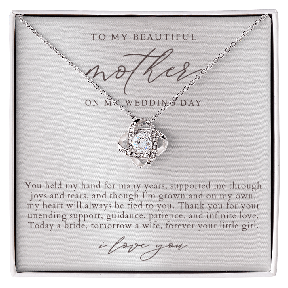 Mother Of The Bride Love Knot Necklace | Elegant Pearlescence