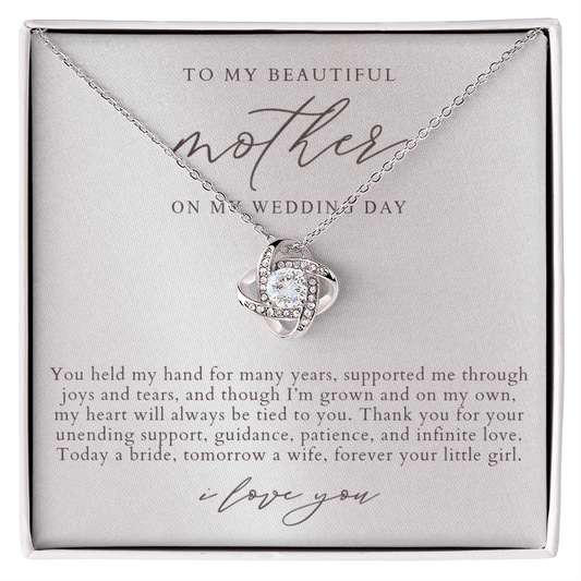 Mother Of The Bride Love Knot Necklace | Elegant Pearlescence