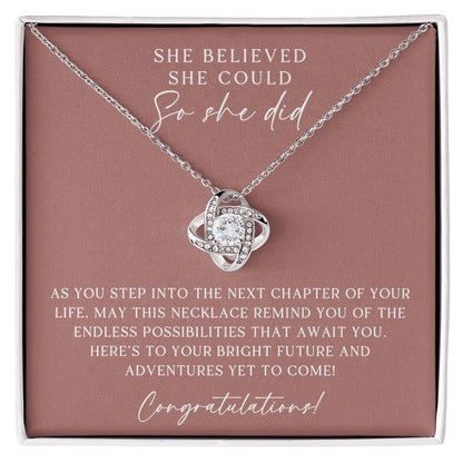 Rose Gold She Believed She Could Graduation Necklace