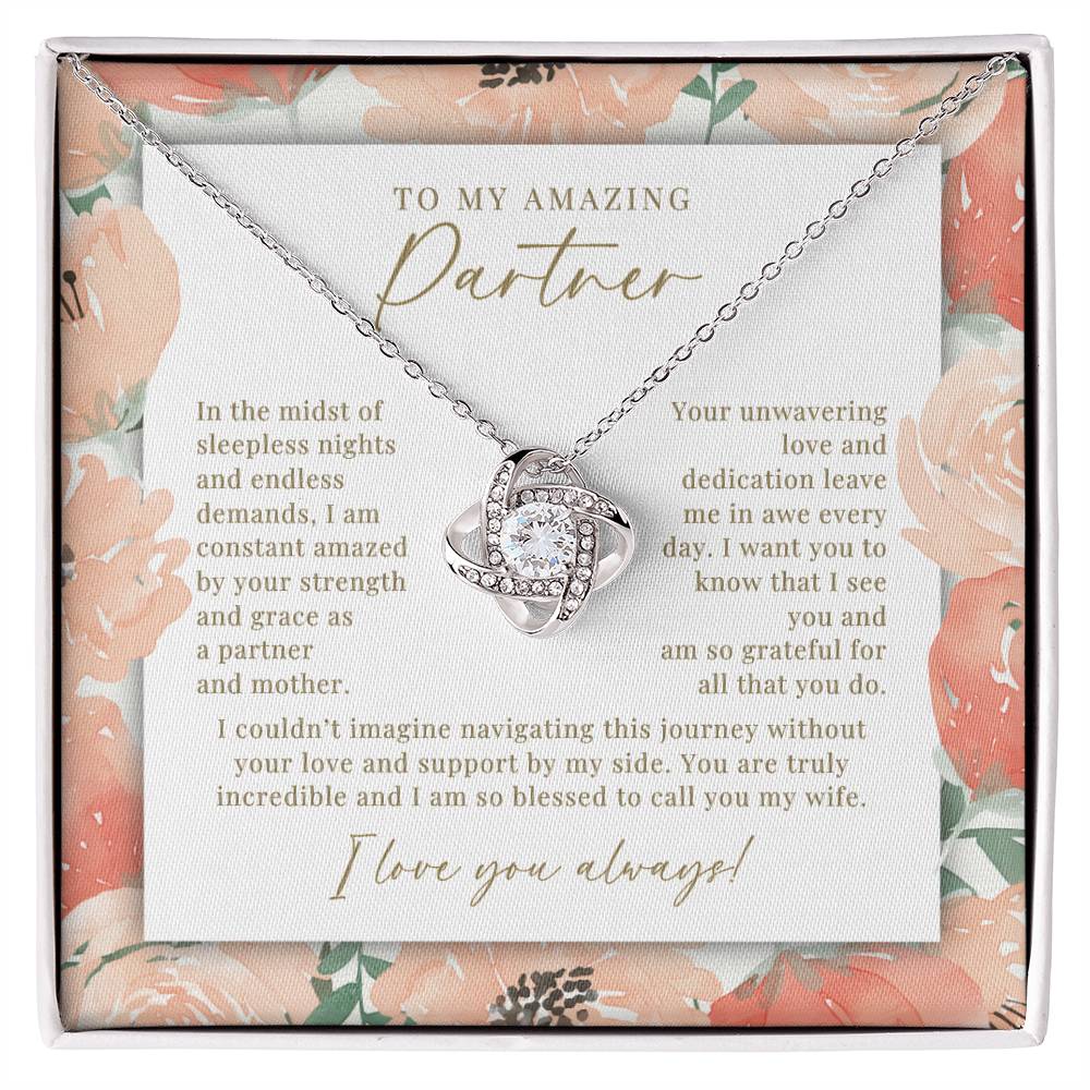 Peach Floral Partner & Mother Necklace