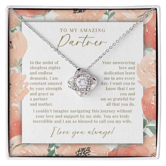 Peach Floral Partner & Mother Necklace