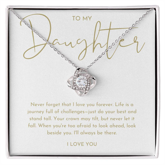 To My Daughter  Gift - Love Knot Necklace